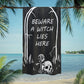 Gothic Beach Towel - A Witch Lies Here - Polycotton Gothic Towel