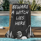Gothic Beach Towel - A Witch Lies Here - Polycotton Gothic Towel