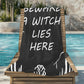 Gothic Beach Towel - A Witch Lies Here - Polycotton Gothic Towel