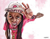 Sebastian Cast - LIL WAYNE - Caricature de musicien - Impression d'art