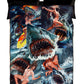 Horror Movie Blanket - Shark Attack Blanket - Luxury Twin / Double Fleece Blanket