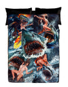 Horror Movie Blanket - Shark Attack Blanket - Luxury Twin / Double Fleece Blanket