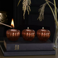 Gothic Home Decor - Pumpkin T-Light Holders - Set of 3 Pumpkin Shaped Tealight Holders