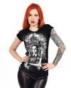image of front of T shirt on model