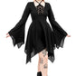 Restyle - Azael - Gothic Midi Dress with Flocked Mesh Panel