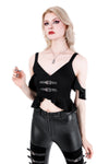 Restyle - Cathedralis - Gothic Blouse Buckle Peplum Top
