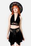 Restyle - Woodland Bloom - Gothic Blouse Halterneck Top