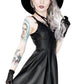 Restyle - Crescent Moon - Laser Cut Mini Faux Leather Dress - Wild Star Hearts 