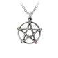 Alchemy Wiccan Elemental Pentacle Pewter Pendant with Crystals by Swarovski®.